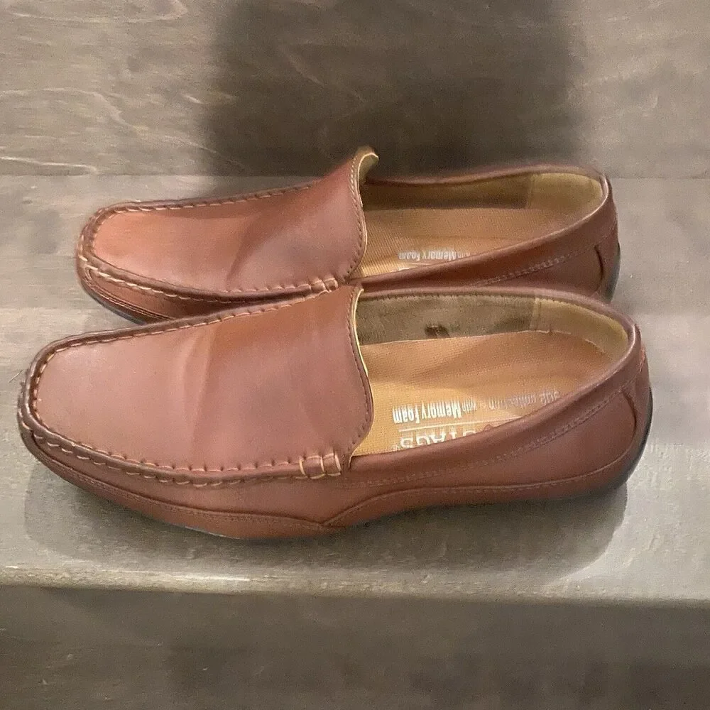 Deer Stags Loafer‎ Men 8 M Cognac Brown Slip On Memory Foam Faux Leather Comfort